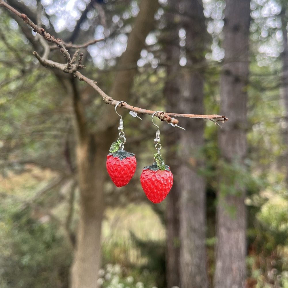 Strawberry Earrings - Stainless Steel - Hypoallergenic